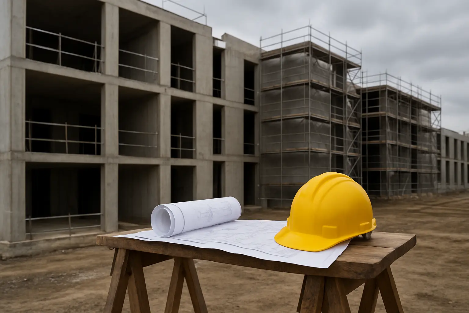 Chantier de construction visité pendant la mise en situation professionnelle