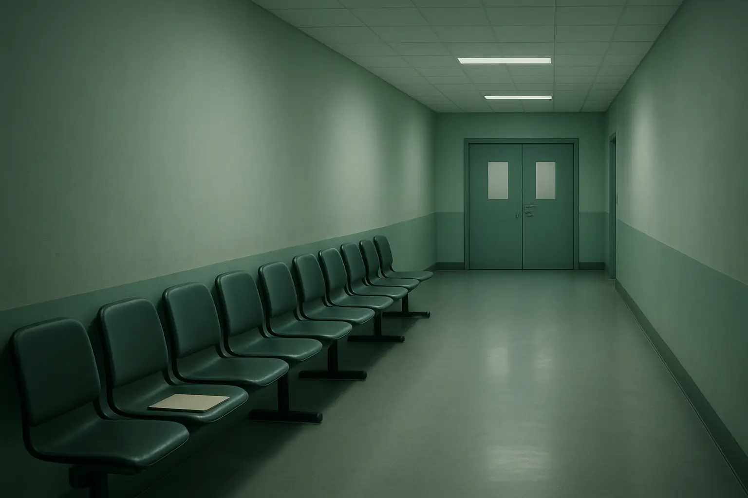 Couloir d'attente devant une salle de soutenance