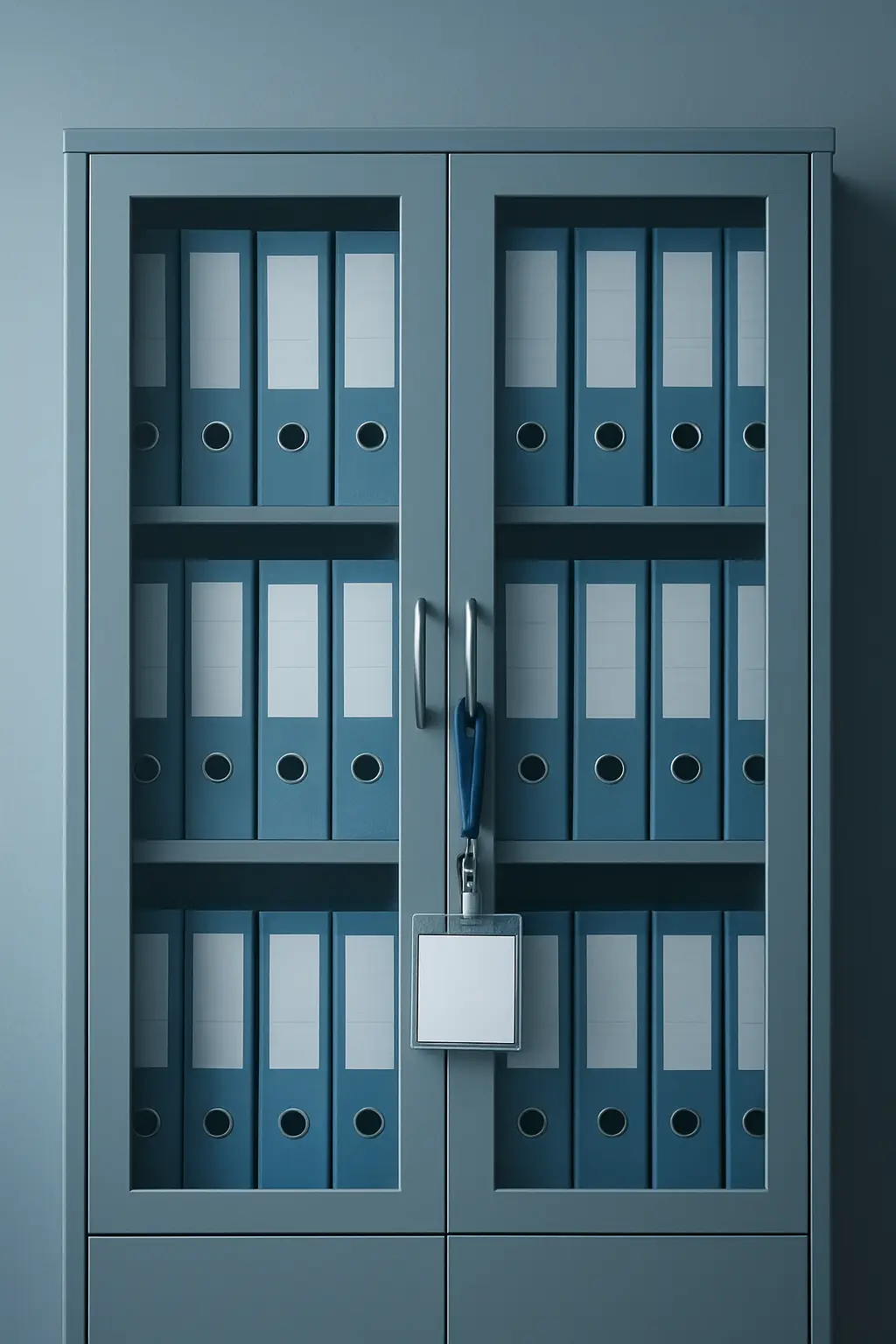 Armoire d'archives fermée symbolisant l'accès conditionné aux données de cohortes