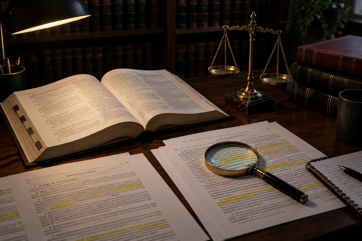 Étudiant en droit pénal analysant doctrine et jurisprudence pour repérer une lacune de recherche