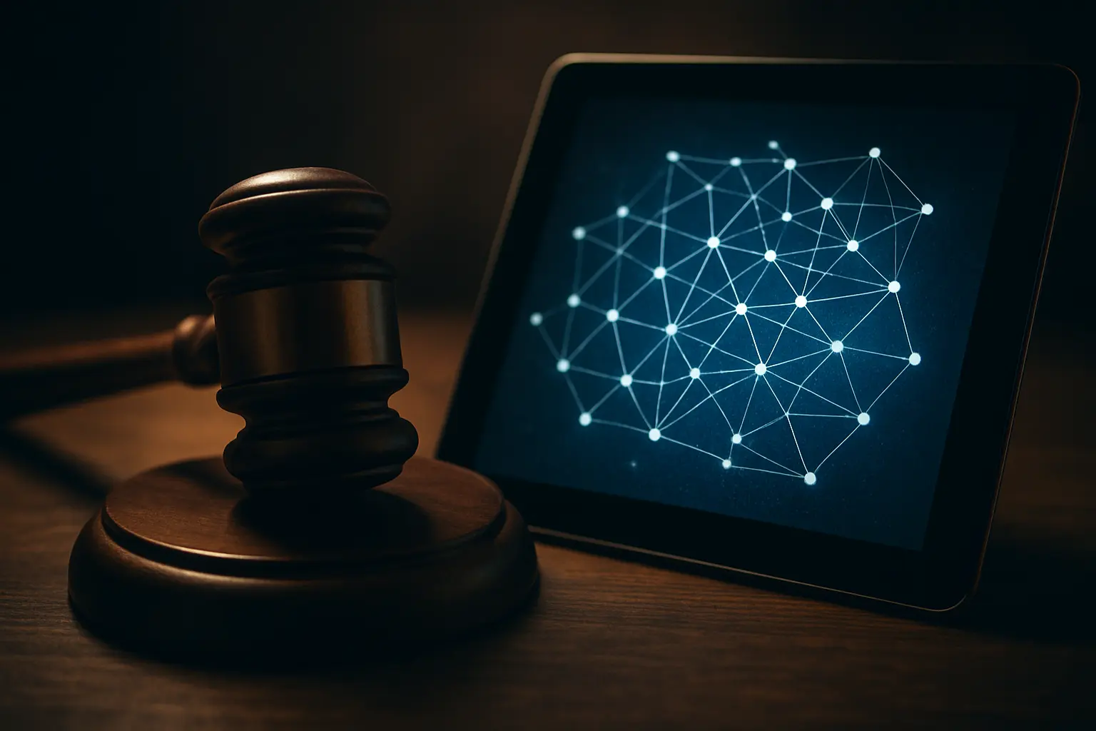 Symbole de la régulation juridique des systèmes d'intelligence artificielle