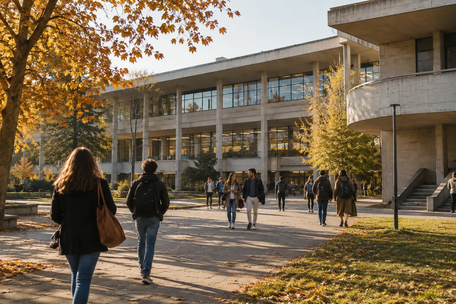 Campus universitaire français, illustration pour un mémoire de master Lettres à l'Université Paris Nanterre