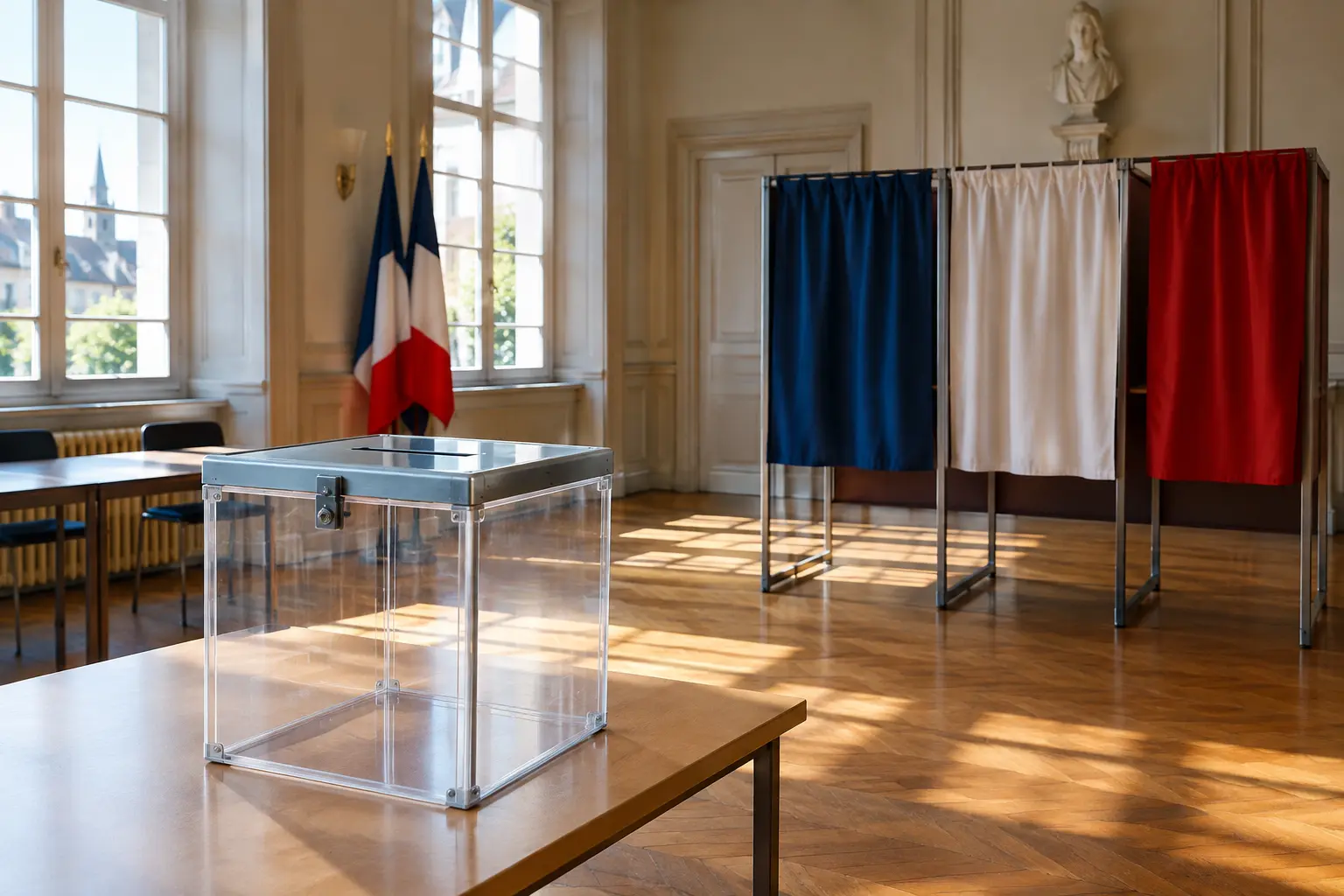 Bureau de vote français, illustration pour une étude sur la participation électorale et l'abstention