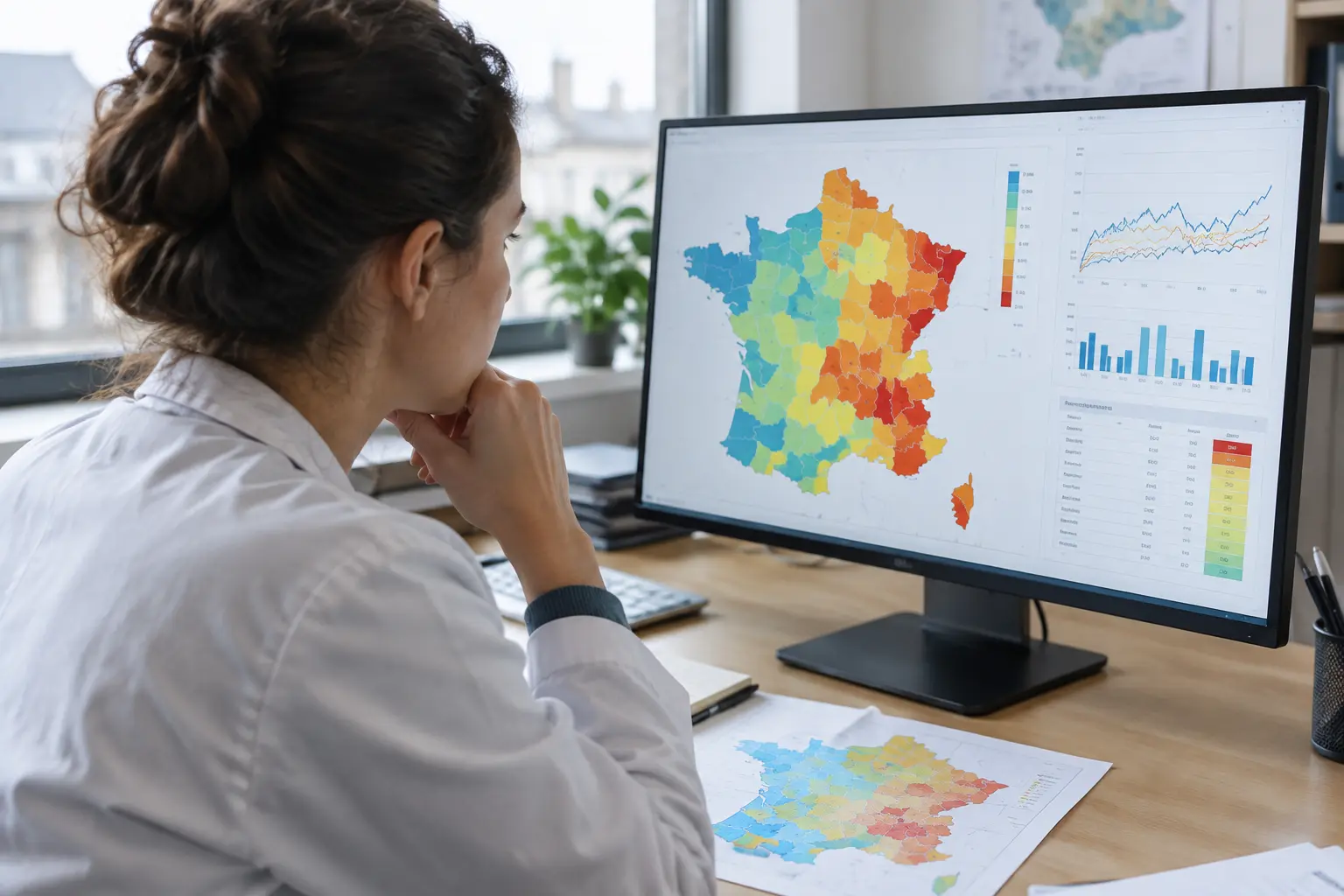 Carte des disparités territoriales de santé en France pour un mémoire