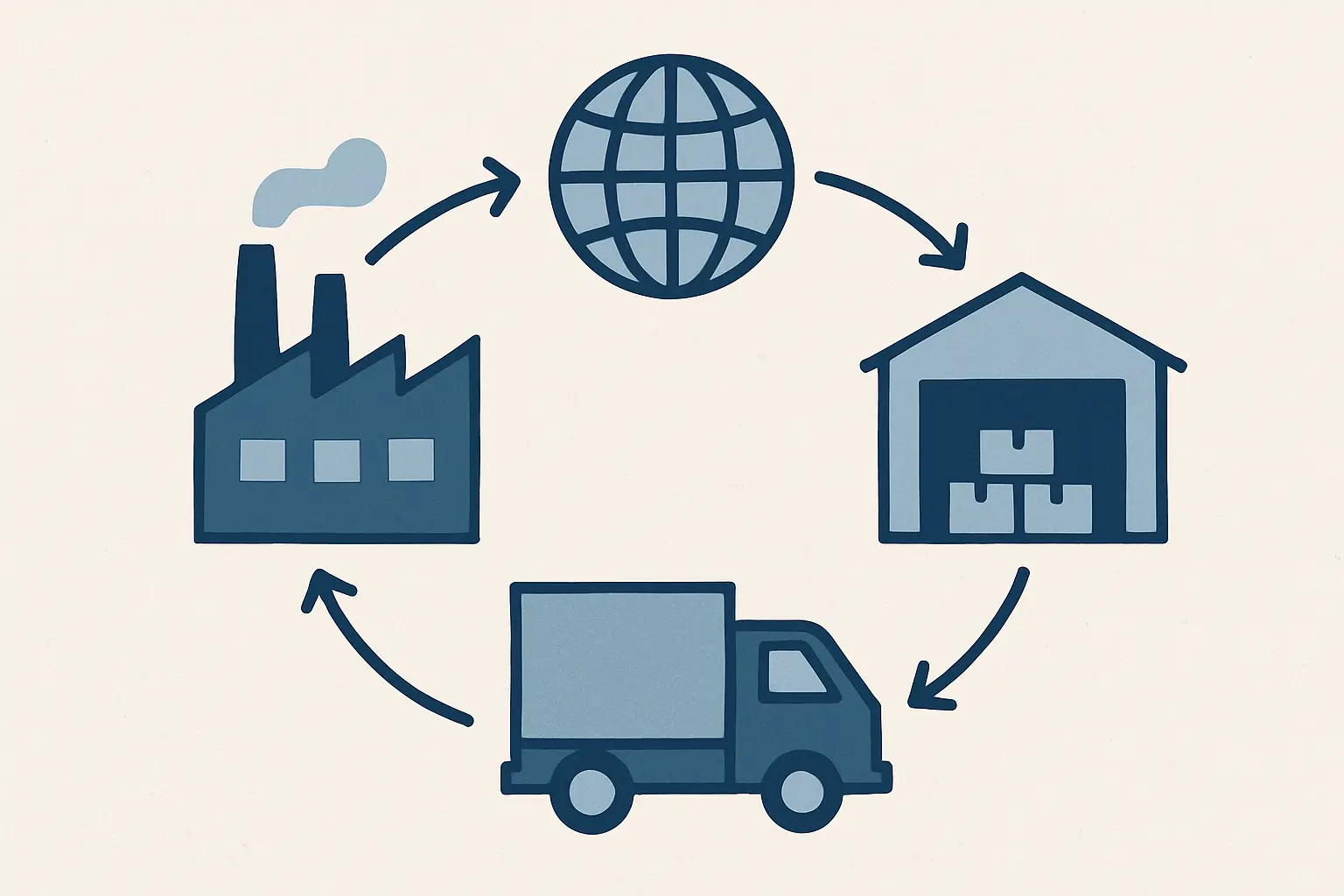Schéma d'une chaîne logistique résiliente pour une PME industrielle
