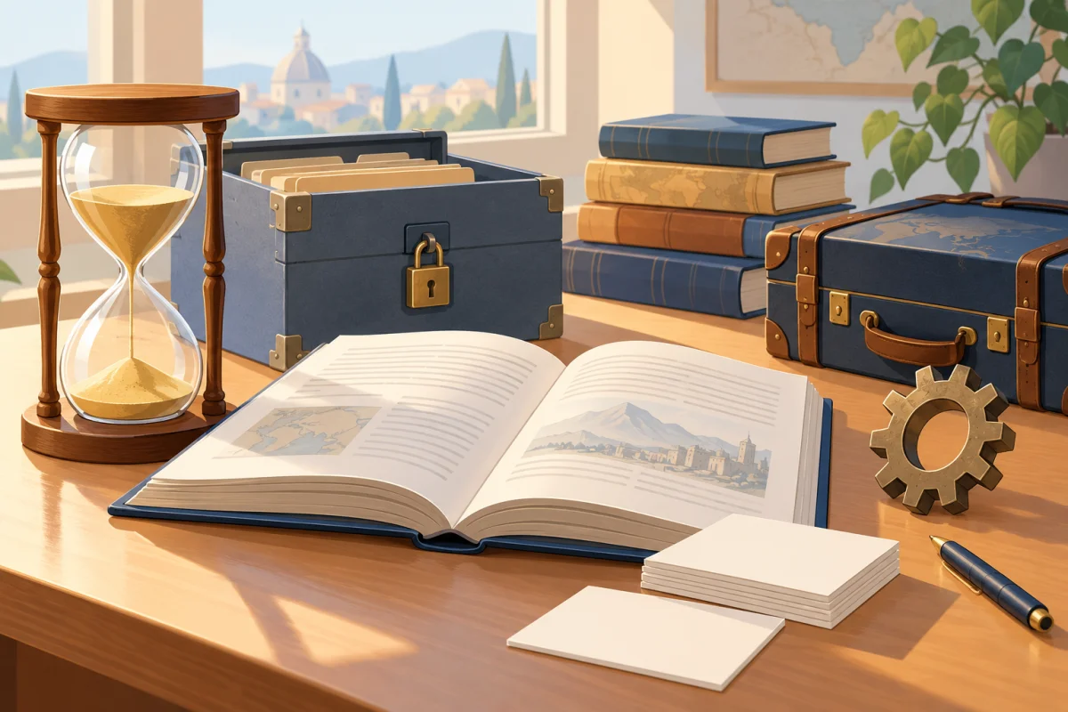 Livres et notes de recherche dans une illustration conceptuelle consacrée à Critère 3 : La faisabilité dans les délais