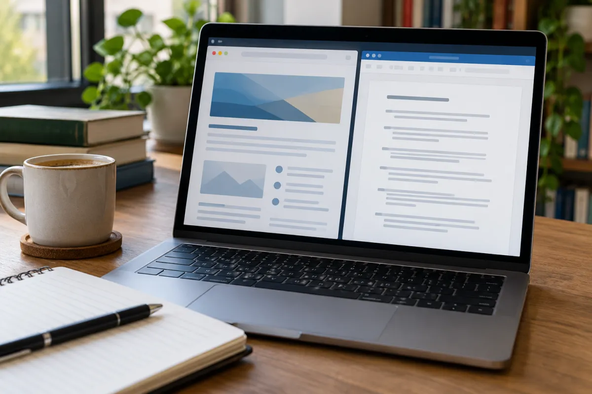 Étudiant rédigeant la référence APA 7 d'un site web dans son mémoire