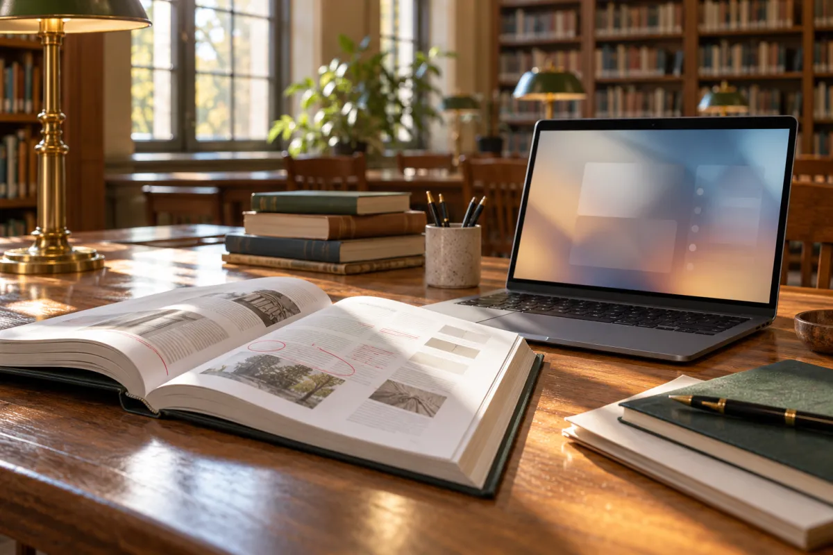 Étudiante comparant une bibliographie générée par IA avec le manuel APA 7e édition