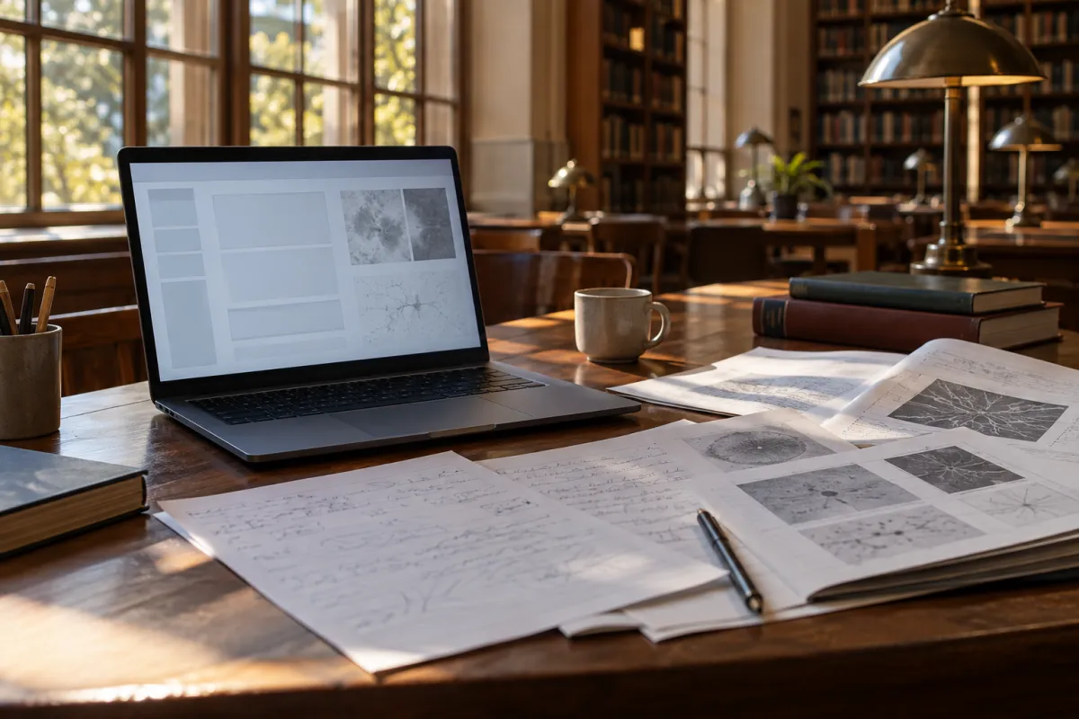Étudiant consultant des publications de chercheurs en IA française pour son mémoire